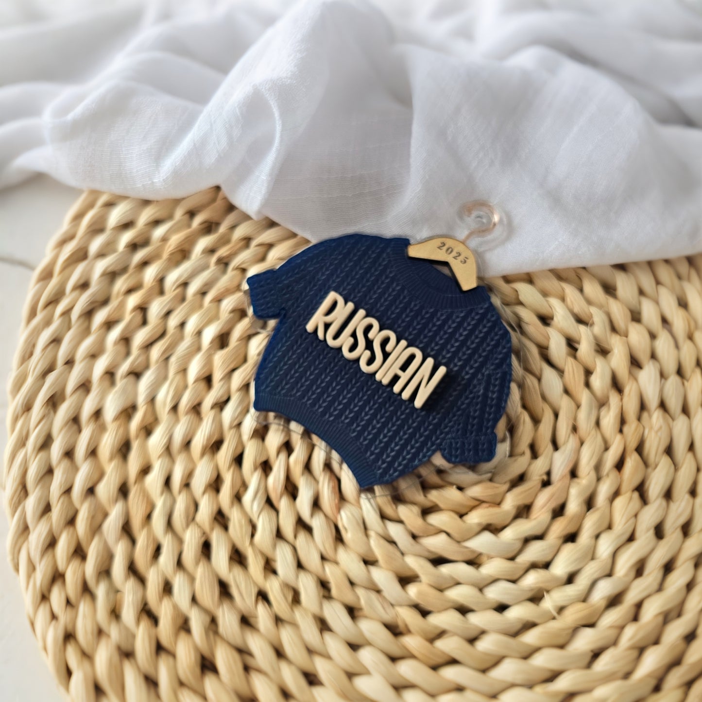 Personalized Sweater Christmas Ornament – Custom Name Holiday Keepsake