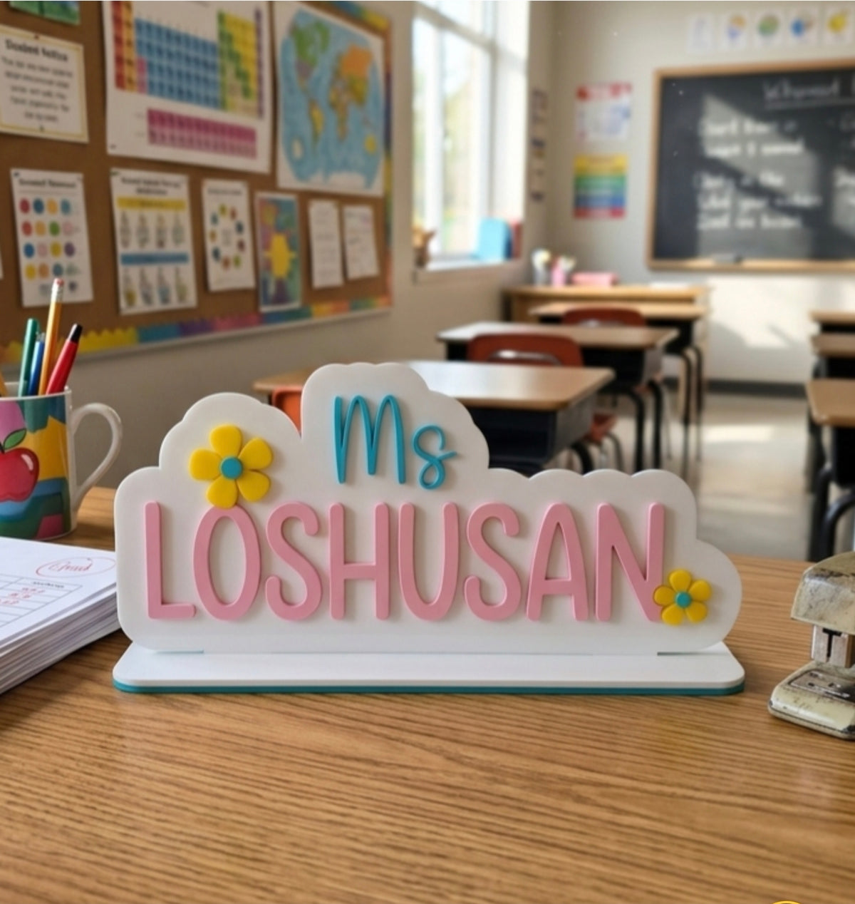 Personalized Teacher Desk Name Sign