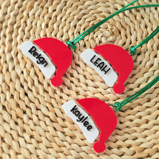 Custom Santa Hat Name Ornament