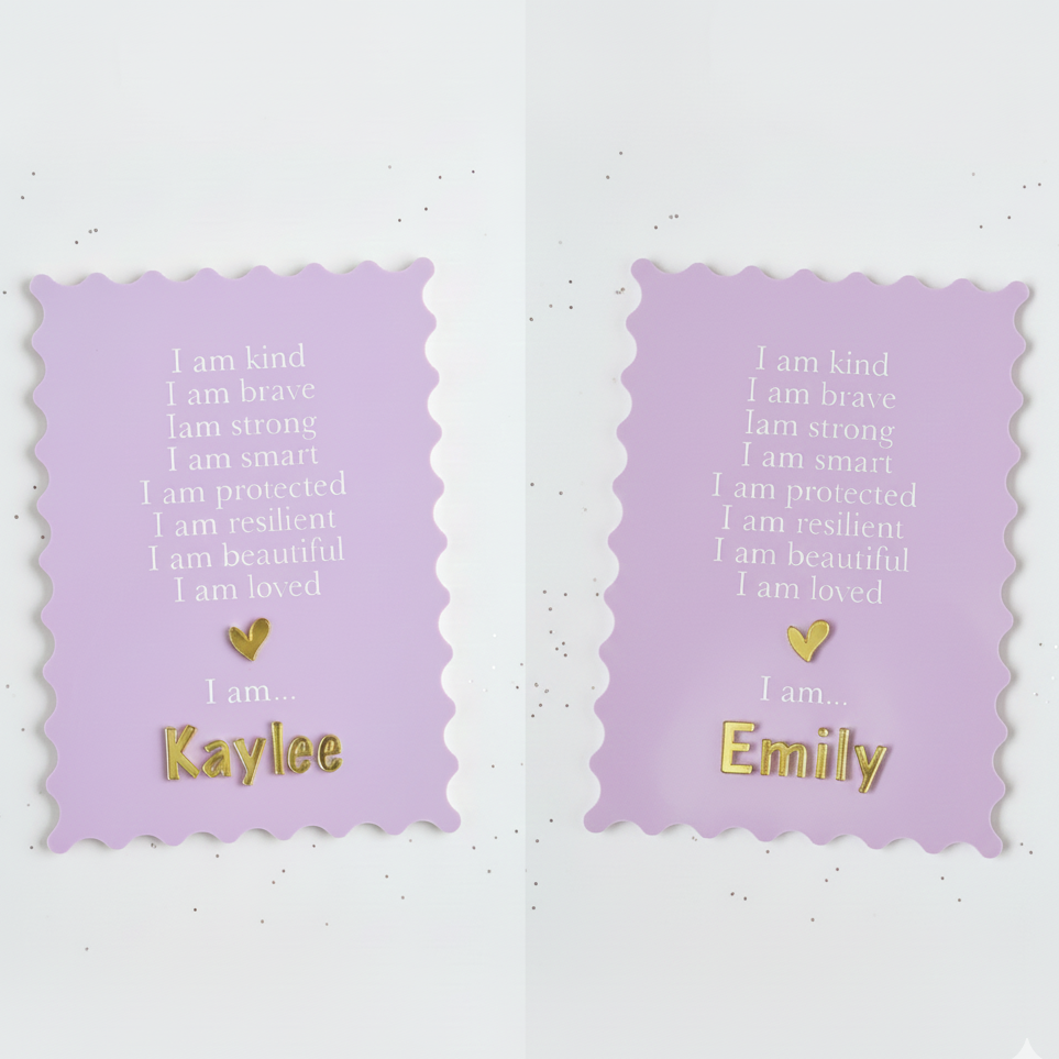 Personalized Wavy Kids Affirmation Plaque