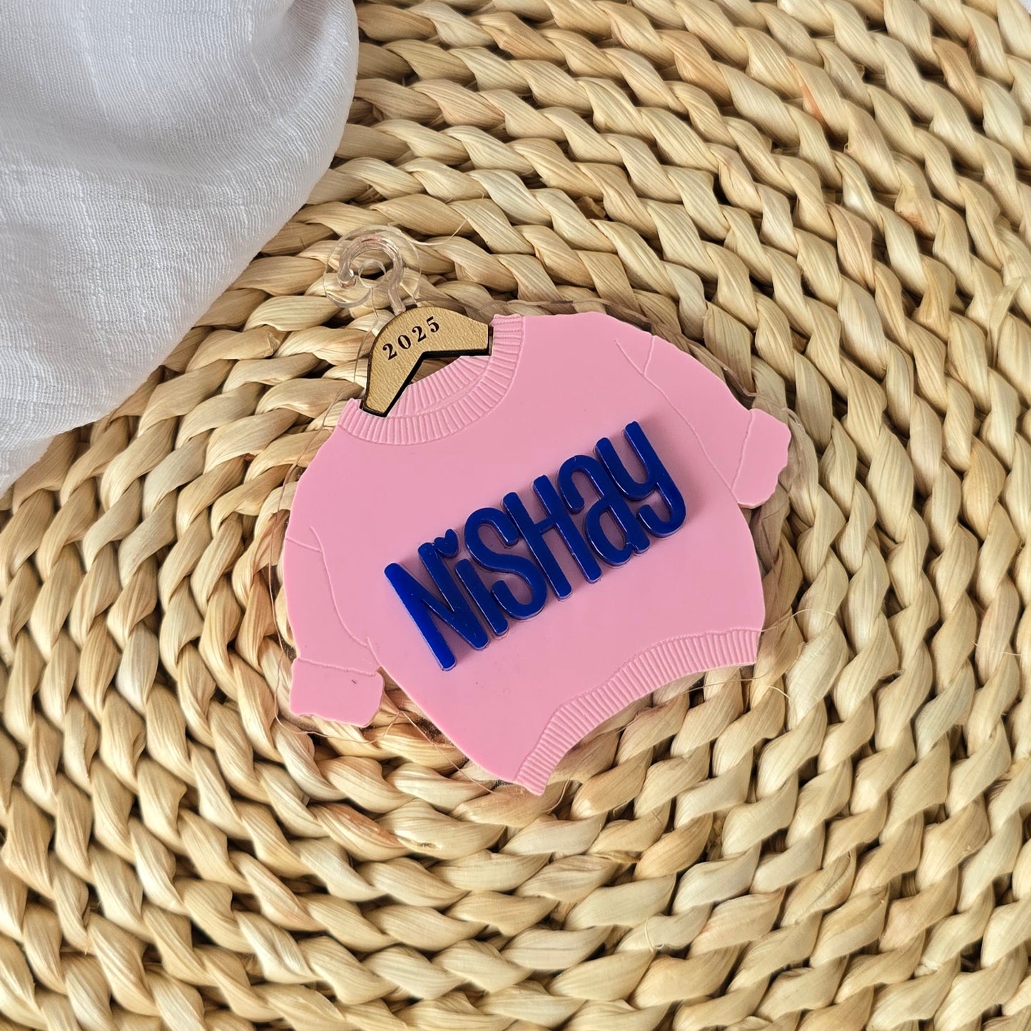 Personalized Sweater Christmas Ornament – Custom Name Holiday Keepsake