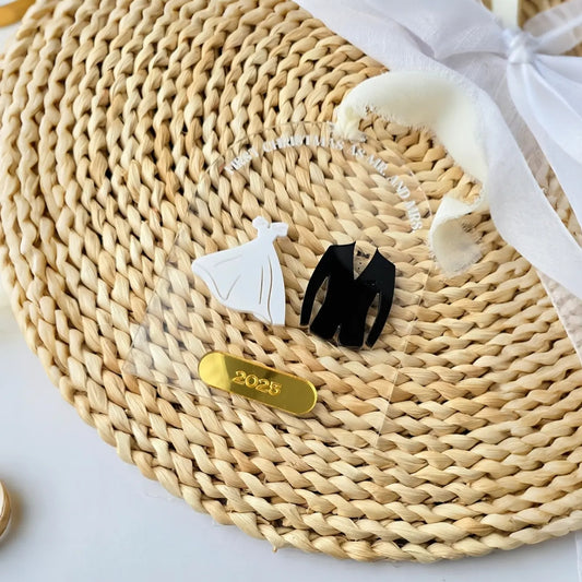 Personalized Bride & Groom Wedding Ornament – Custom Acrylic Newlywed Keepsake (2025)