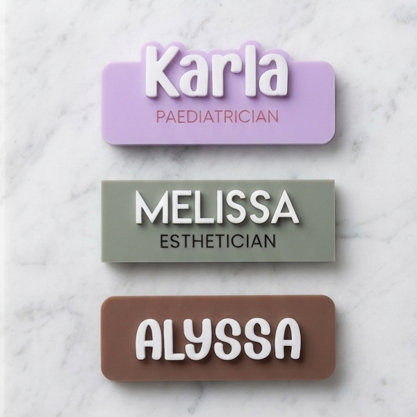 Custom Acrylic Name Badges | Business Name Tags with Logo