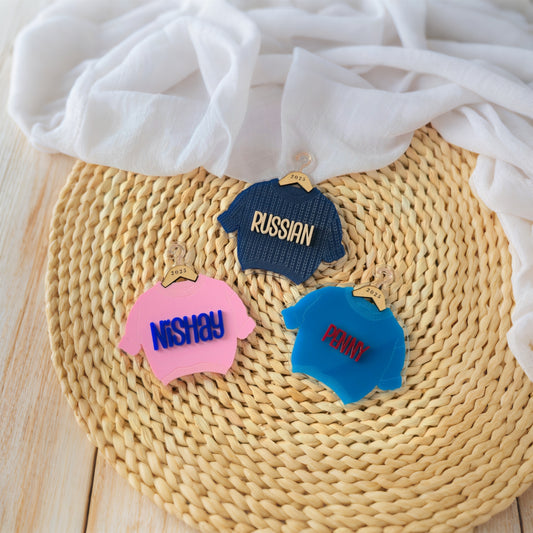 Personalized Sweater Christmas Ornament – Custom Name Holiday Keepsake