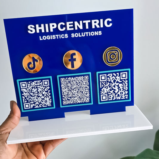 TRIPLE ICON QR CODE SIGN